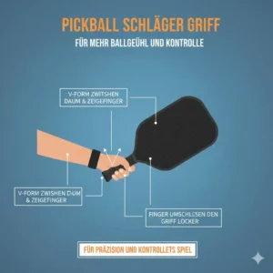 Mit dem richtigen Griff den Pickleball Schläger kontrolliert spielen.