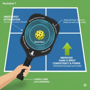 Sweet spot optimization through advanced pickleball schläger vibrationsdämpfung.