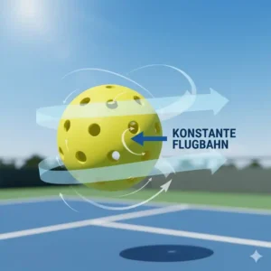Eine Grafik zur Aerodynamik zeigt, warum diese Pickleball Bälle konstante Flugbahn garantieren.