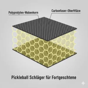 Der Wabenkern-Aufbau beim pickleball schläger für fortgeschrittene im Detail erklärt.