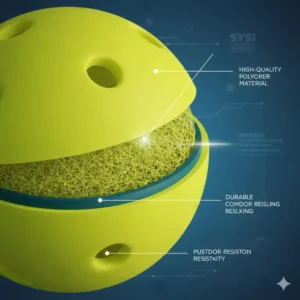 Eine technische Detailansicht der Materialstruktur für pickleball bälle geringe abnutzung.