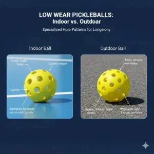 Der Unterschied zwischen Indoor- und Outdoor-Varianten der pickleball bälle geringe abnutzung.