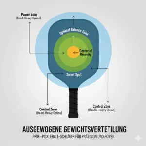 Diagramm zur optimalen Gewichtsverteilung beim pickleball schläger für fortgeschrittene.