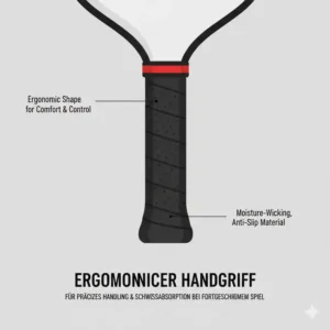 Ergonomisches Griff-Design für den perfekten pickleball schläger für fortgeschrittene.