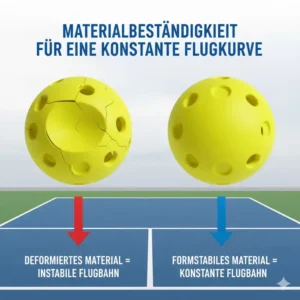 Die Materialbeständigkeit ist entscheidend, damit Pickleball Bälle konstante Flugbahn beibehalten.