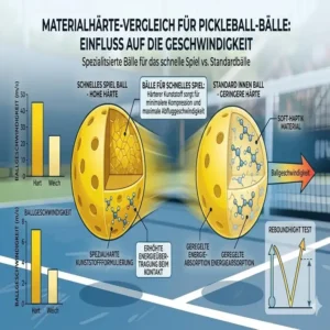 Vergleich der Materialhärte spezialisierter Pickleball Bälle für schnelles Spiel.