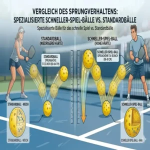 Infografik zum optimierten Sprungverhalten der Pickleball Bälle für schnelles Spiel.