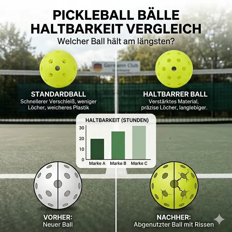 Ein umfassender pickleball bälle haltbarkeit vergleich auf einem Spielfeld.
