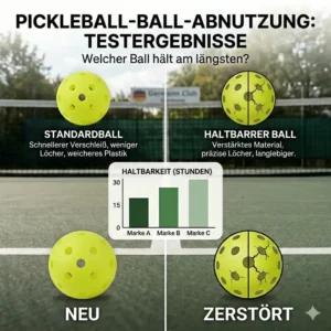 Testergebnisse zur Abnutzung im pickleball bälle haltbarkeit vergleich.