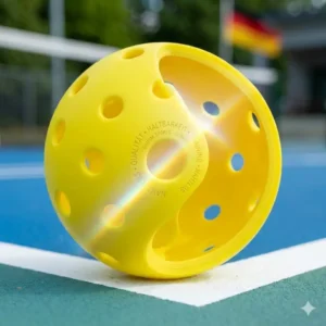 Nahaufnahme der hochwertigen Oberfläche der pickleball bälle für trainingseinheiten für maximale Haltbarkeit.