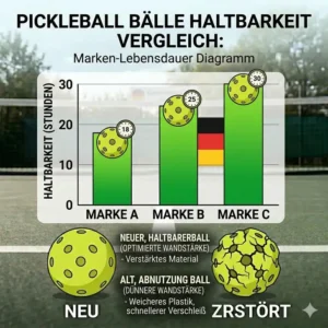 Ein Diagramm zur Lebensdauer der Marken im pickleball bälle haltbarkeit vergleich.