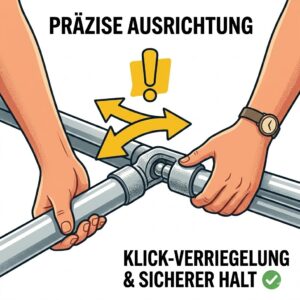 Präzise Ausrichtung und Klick-Verriegelung beim Pickleball Netz schneller Aufbau.