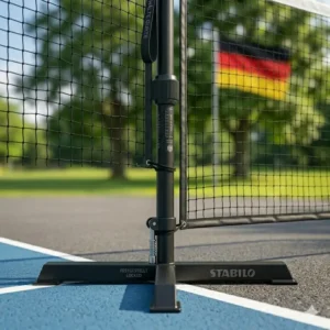Das robuste Rahmensystem macht dieses pickleball netz standsicher und einfach aufzubauen.
