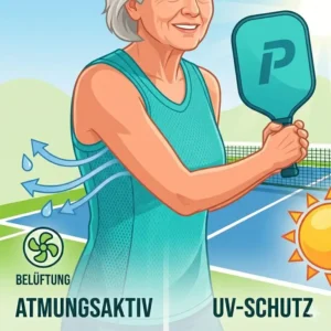 illustration emphasizing pickleball kleidung atmungsaktiv for freedom of movement