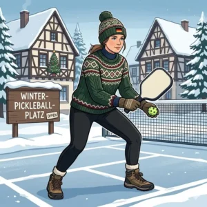 A detailed layering guide for a functional pickleball outfit winter showing base, mid, and outer layers.