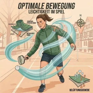 Volle Bewegungsfreiheit beim Schlagen garantiert durch die pickleball jacke leicht sport.