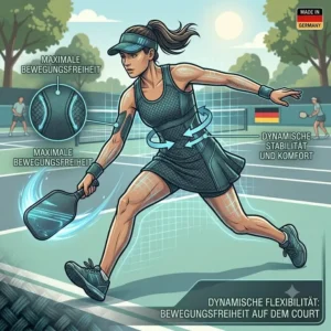 Dynamische Bewegung auf dem Spielfeld zeigt wie flexibel pickleball sportkleidung langlebig sein kann.