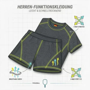 Leichte Sport-Shorts und T-Shirt aus schnelltrocknender pickleball funktionskleidung für Herren