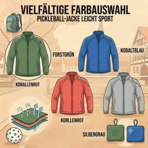 Verschiedene Farbvarianten und Designs der neuen pickleball jacke leicht sport.