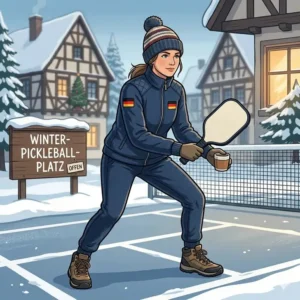 A full-zip fleece warmup jacket and joggers set for a comfortable post-game pickleball outfit winter.