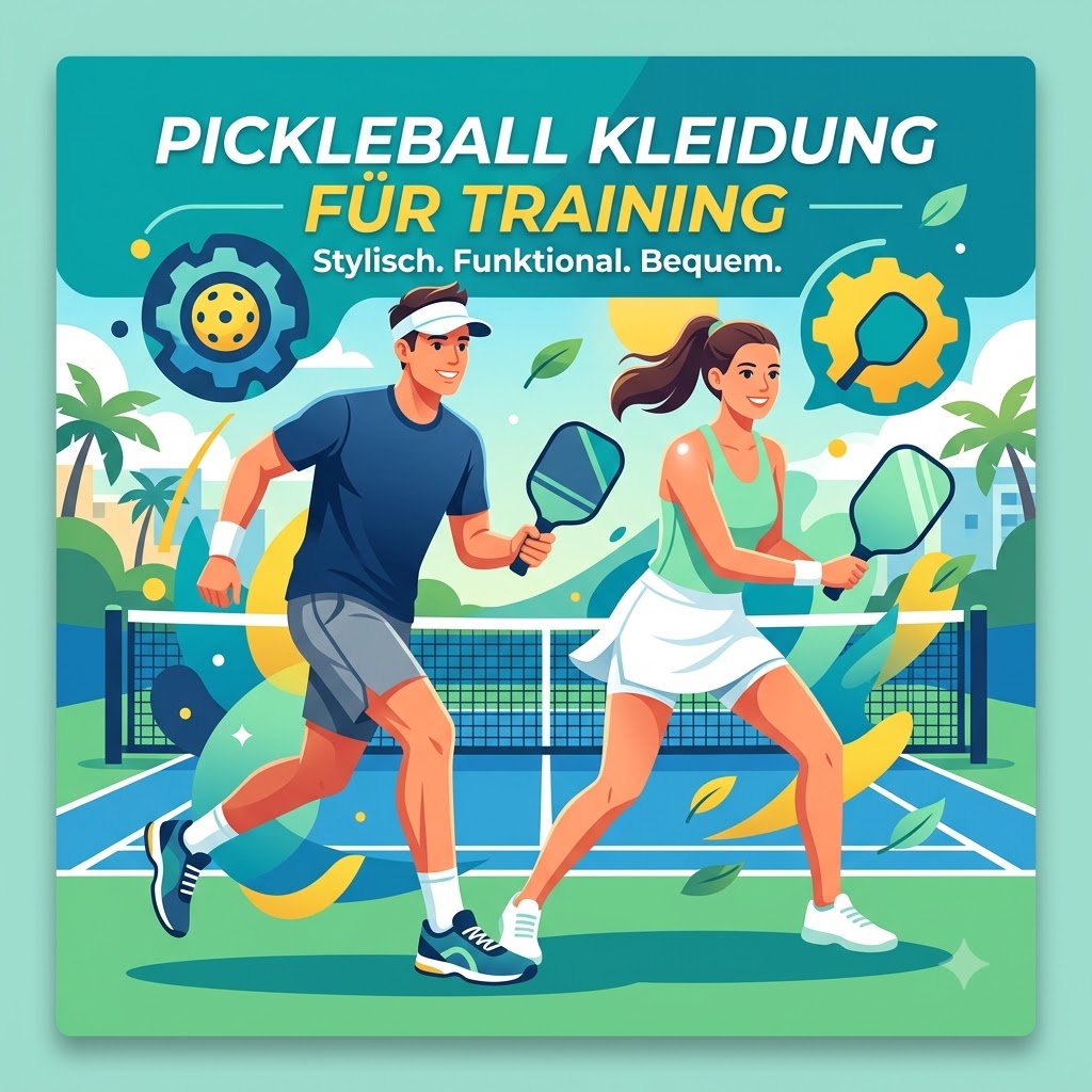 A modern outfit of pickleball kleidung für training on an outdoor court for men and women.