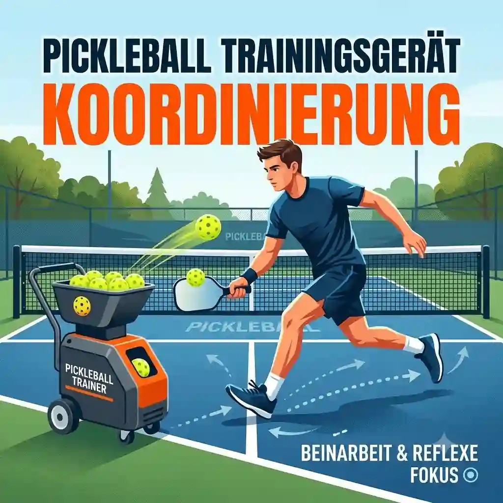 An athlete using a pickleball trainingsgerät koordinierung device to enhance hand-eye coordination on the court.