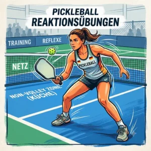 Illustration of hand-eye coordination drills, a key component of pickleball reaktionsübungen.