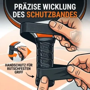 Step-by-step instructions on how to properly wrap a pickleball schutzband griff around the paddle handle