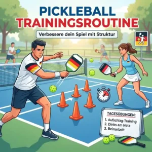 A woman performs dynamic stretches and exercises as part of a warm-up for a pickleball trainingsroutine.