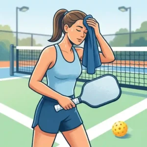 Concept illustration 1 showing the benefits of a durable pickleball handtuch mikrofasertuch for players.