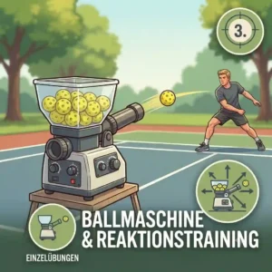 Directing serves into specific target cones on the court for pickleball training allein.