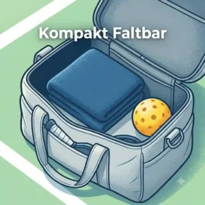 Concept illustration 3 highlighting the compact, foldable design of the pickleball handtuch mikrofasertuch.