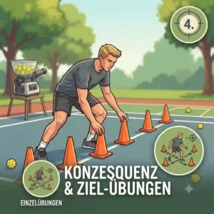 Agility ladder and cone drills for agility during pickleball training allein.