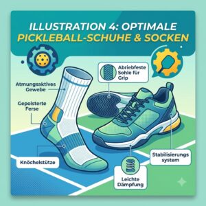 An illustration of professional court shoes and socks