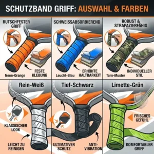 Showcase of different colors and design styles available for your pickleball schutzband griff
