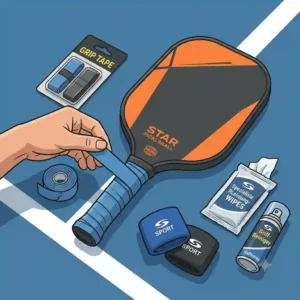 Replacement grip tape and sweatbands for enhanced comfort in a pickleball zubehör set.