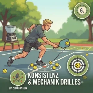 Visualizing shots and executing technical swings for pickleball training allein.