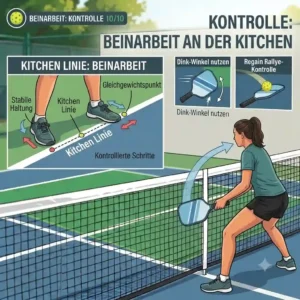 A diagram highlighting essential footwork patterns used within pickleball consistency drills to improve balance.