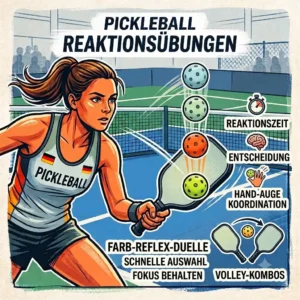 A color-coded visual training signal drill to optimize mental processing for pickleball reaktionsübungen.